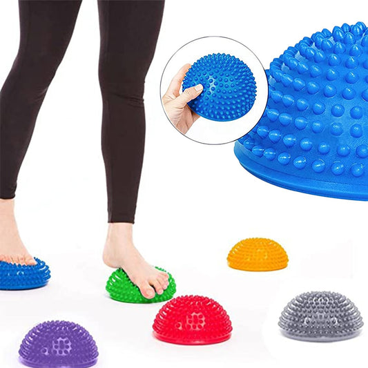 16cm Yoga Spiky Foot Massage Ball Anti-Slip Half Ball Exercise Stabilizer Balance Integration Trainer Hemisphere Stepping Stones