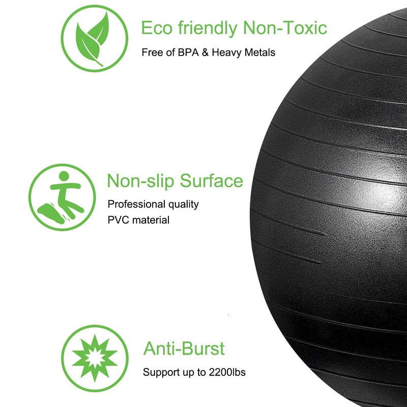 Men Anti Burst Exercise Balls 55cm-75cm Gym Fit Ball Professional Pilates Yoga Fitness Balance Stability Ball Supports 2200lbs