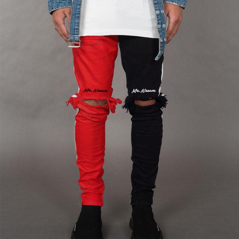 Men's casual pants with holes