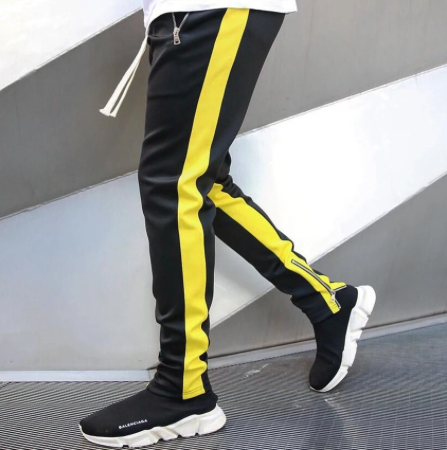 Men's Gym Slim Tapered Sweatpants Workout Jogging Pants Fitness Zipper Pockets