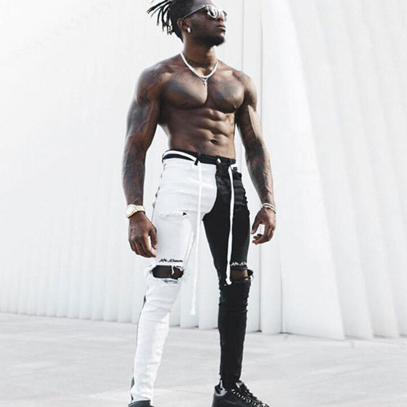 Men's casual pants with holes
