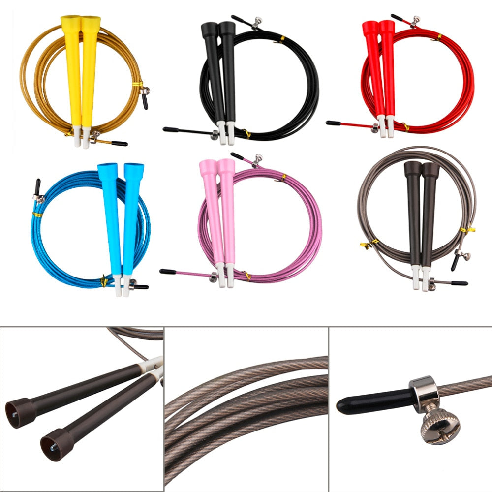 Wire Skipping Rope Length Adjustable Jump Rope Crossfit Fitness Equipment High Speed Aerobic Steel 3m Men Women 3 M (personal)