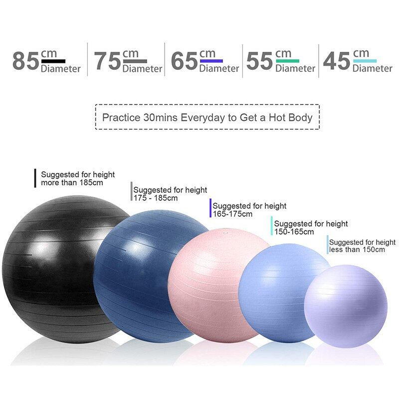 Men Anti Burst Exercise Balls 55cm-75cm Gym Fit Ball Professional Pilates Yoga Fitness Balance Stability Ball Supports 2200lbs