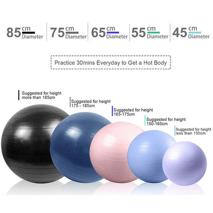 Men Anti Burst Exercise Balls 55cm-75cm Gym Fit Ball Professional Pilates Yoga Fitness Balance Stability Ball Supports 2200lbs
