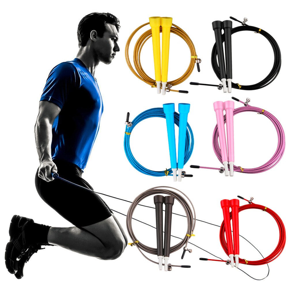 Wire Skipping Rope Length Adjustable Jump Rope Crossfit Fitness Equipment High Speed Aerobic Steel 3m Men Women 3 M (personal)