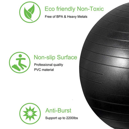 Men Anti Burst Exercise Balls 55cm-75cm Gym Fit Ball Professional Pilates Yoga Fitness Balance Stability Ball Supports 2200lbs