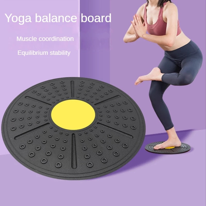 Yoga Balance Board Fitness Waist Twist Rotation Massage Stability Disc Training Yoga Exercise Round Plates Board Gym Exerciser